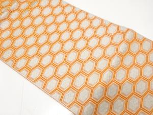 亀甲模様織り出し　名古屋帯